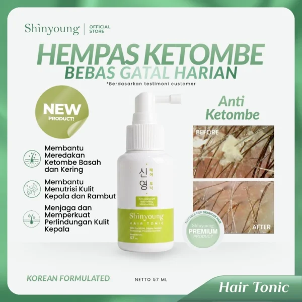 Shinyoung Hair Tonic Anti Ketombe dengan Triple Ferment dan Pro Vitamin B5 untuk Rambut Lebat Sehat
